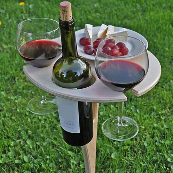 Outdoor folding wine table
