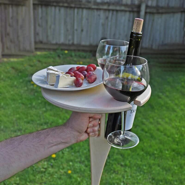 Outdoor folding wine table