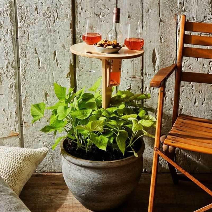 Outdoor folding wine table