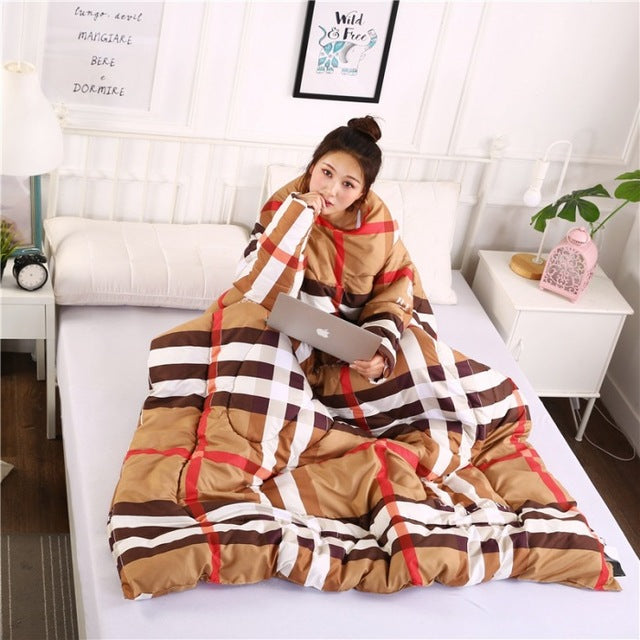 Winter Lazy Quilt with Sleeves