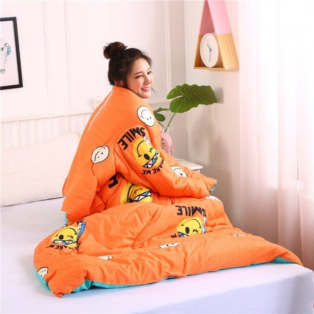 Winter Lazy Quilt with Sleeves