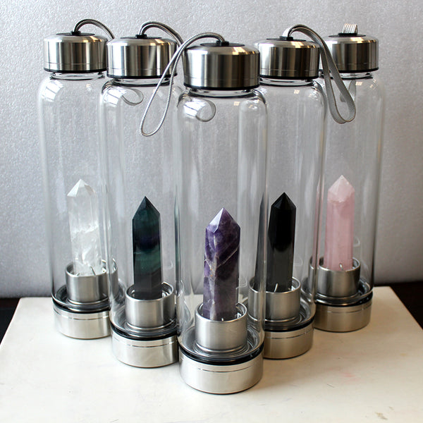 Healing Natural Quartz Water Bottle