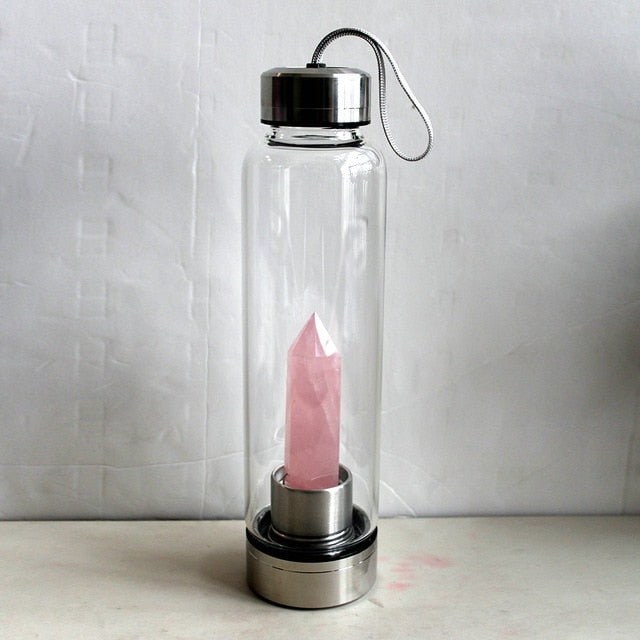 Healing Natural Quartz Water Bottle