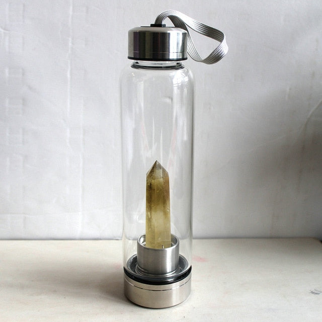 Healing Natural Quartz Water Bottle