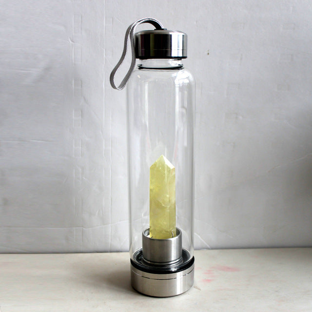 Healing Natural Quartz Water Bottle