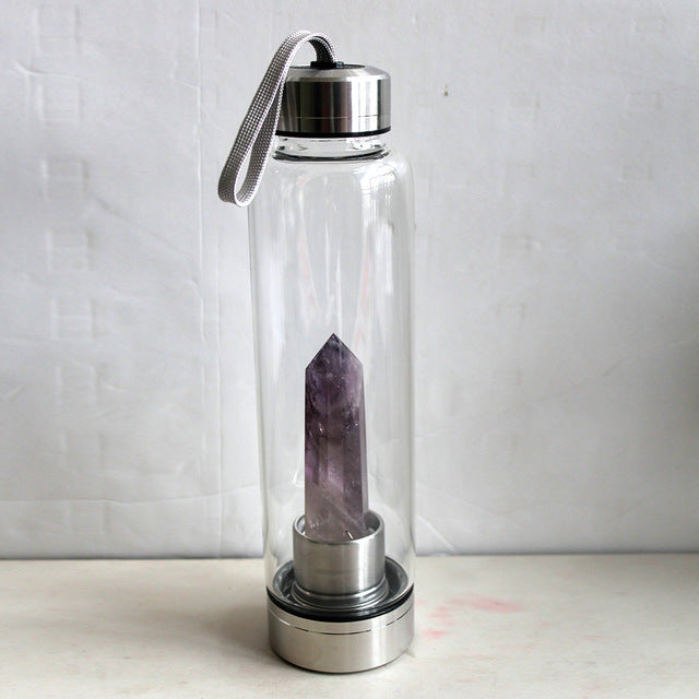 Healing Natural Quartz Water Bottle