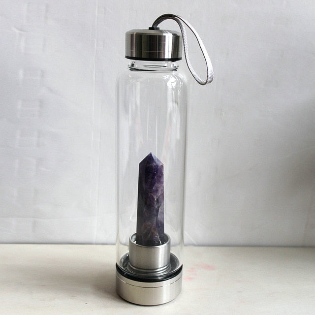 Healing Natural Quartz Water Bottle