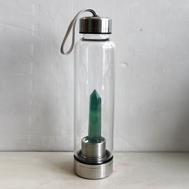 Healing Natural Quartz Water Bottle