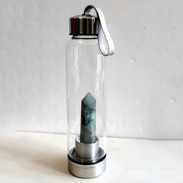 Healing Natural Quartz Water Bottle