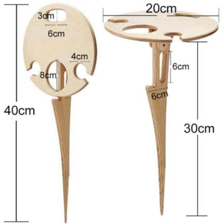 Outdoor folding wine table